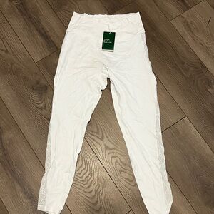 HALARA White High-Rise Lace-Trim Leggings